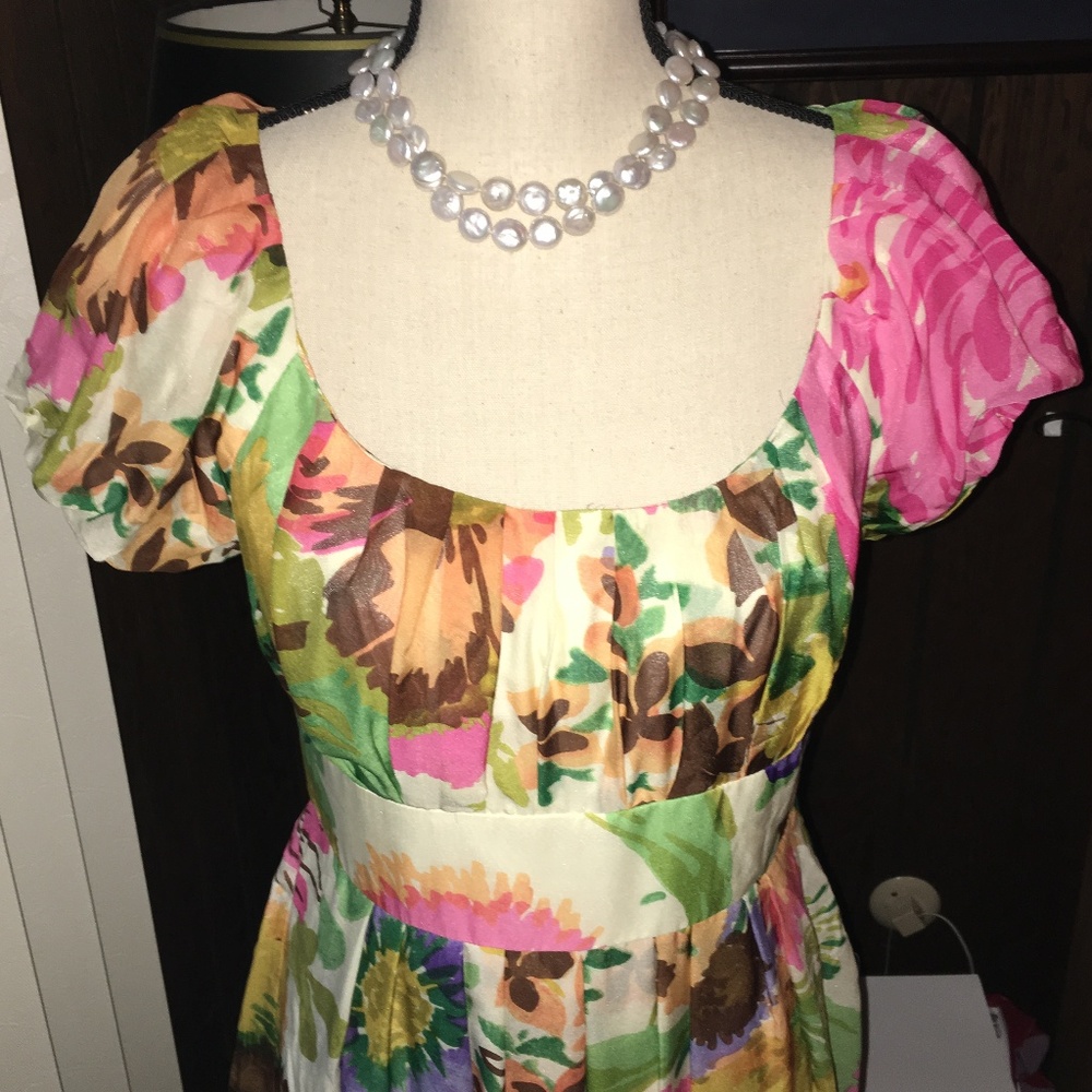 Suzi Chin For Maggy Boutique Silk Fit/Flare Dress